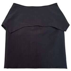 Yigal Azrouel New York Skirt Nylon Wool Blend Sculptural Overskirt Black Size 10